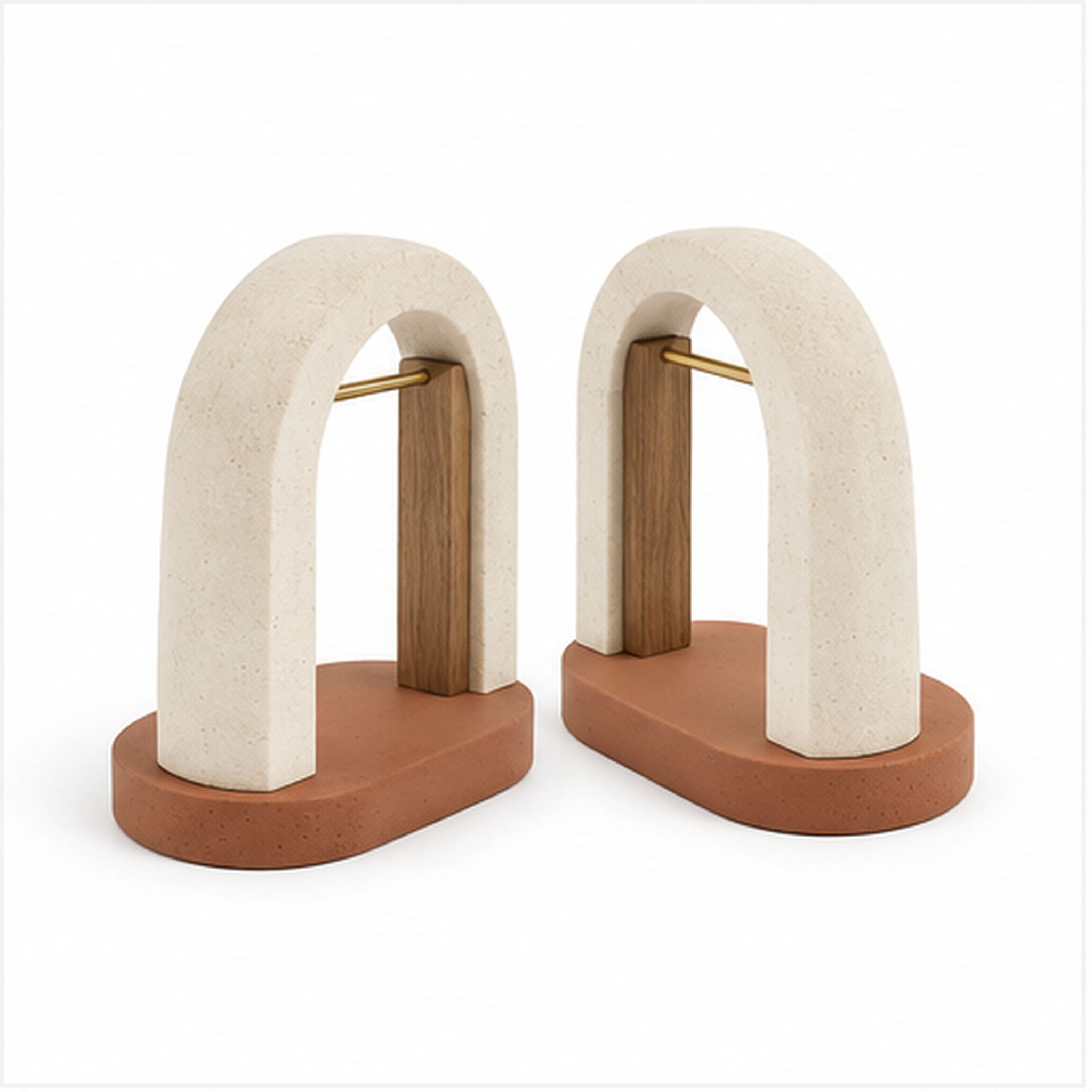 ArcBalance – Paire de serre-livres sculpturaux en arche