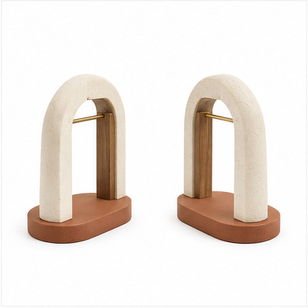 ArcBalance – Paire de serre-livres sculpturaux en arche