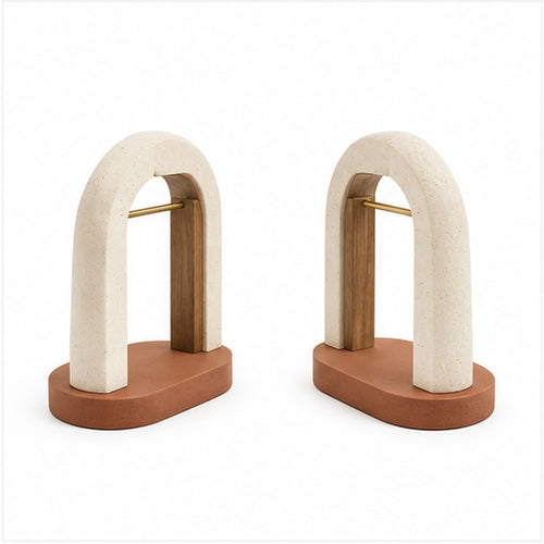 ArcBalance – Paire de serre-livres sculpturaux en arche
