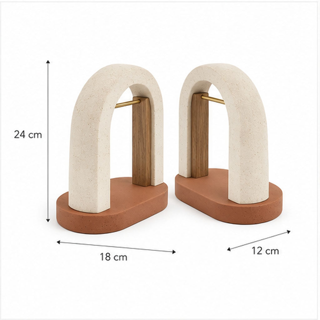 ArcBalance – Paire de serre-livres sculpturaux en arche