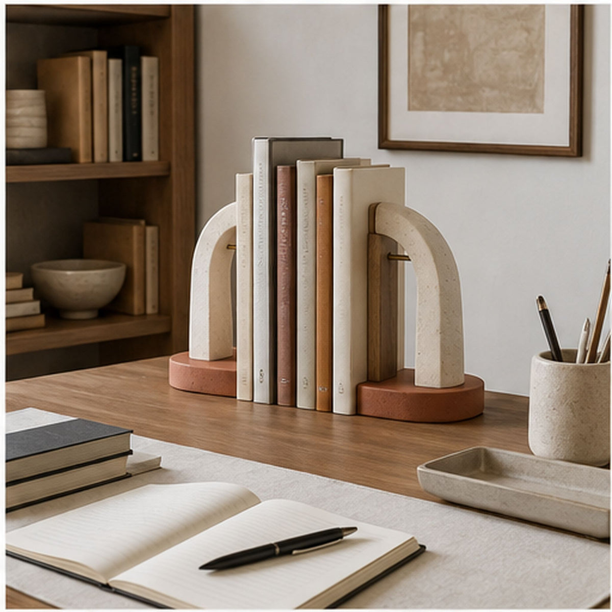 ArcBalance – Paire de serre-livres sculpturaux en arche