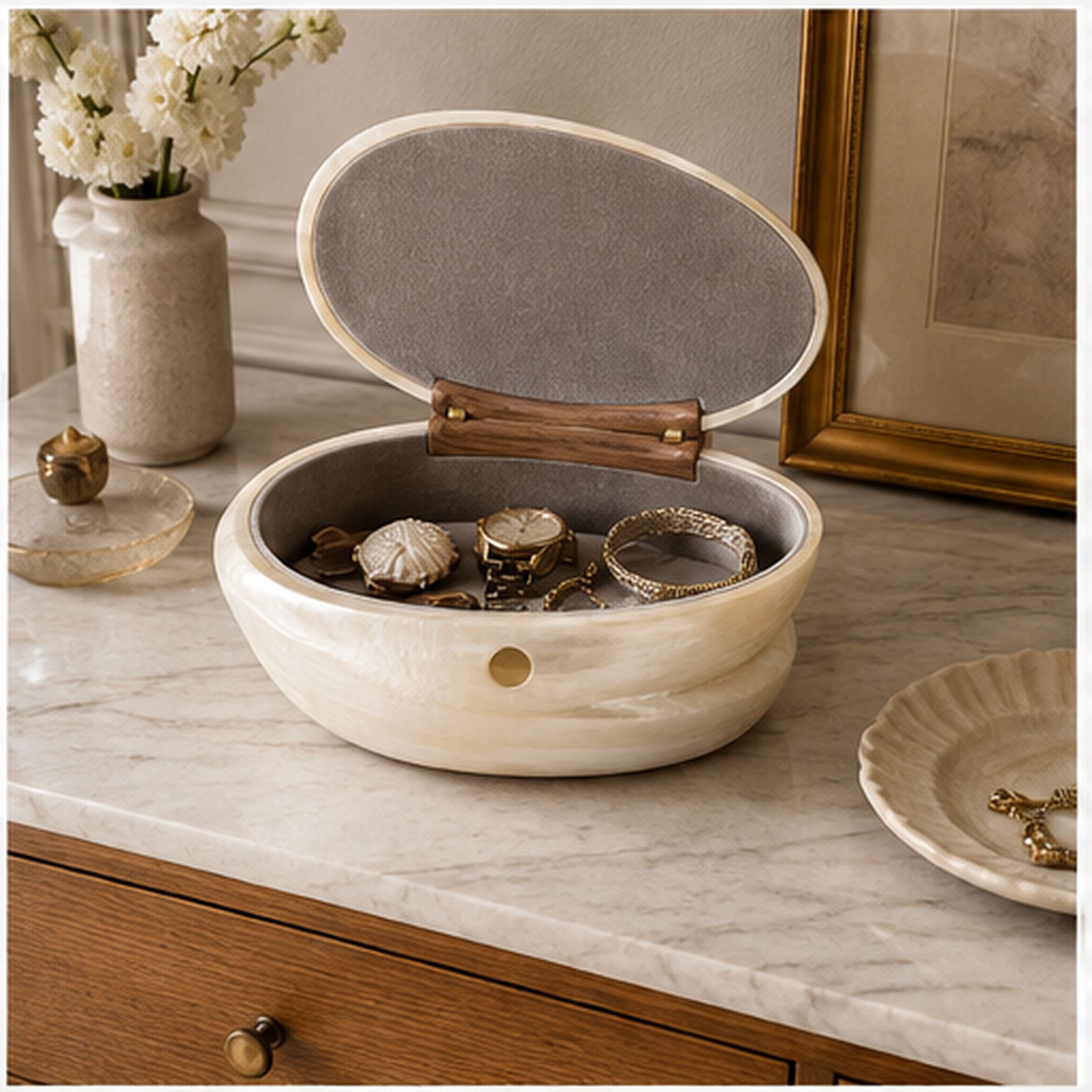 Boîte Sculpture Nacre – Coffret décoratif à double coque