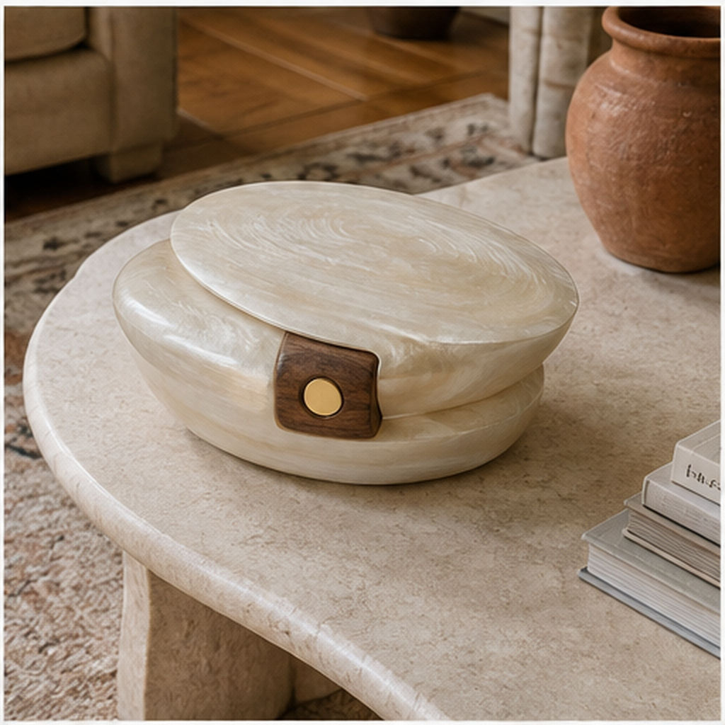 Boîte Sculpture Nacre – Coffret décoratif à double coque