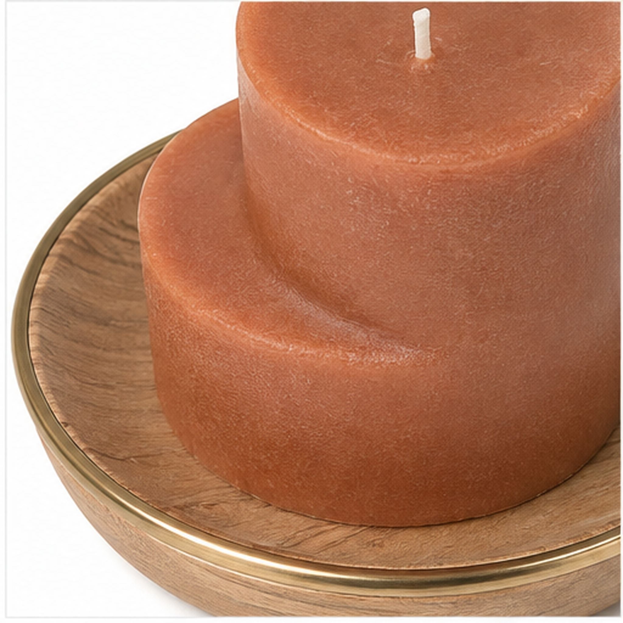 Bougies Courbe Duo – Deux bougies piliers décoratives avec soucoupes