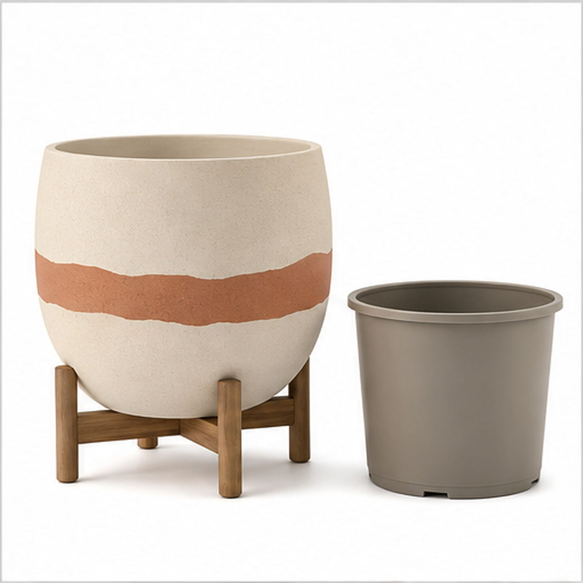 Cache-pot Horizon – Cache-pot décoratif avec bac intérieur amovible