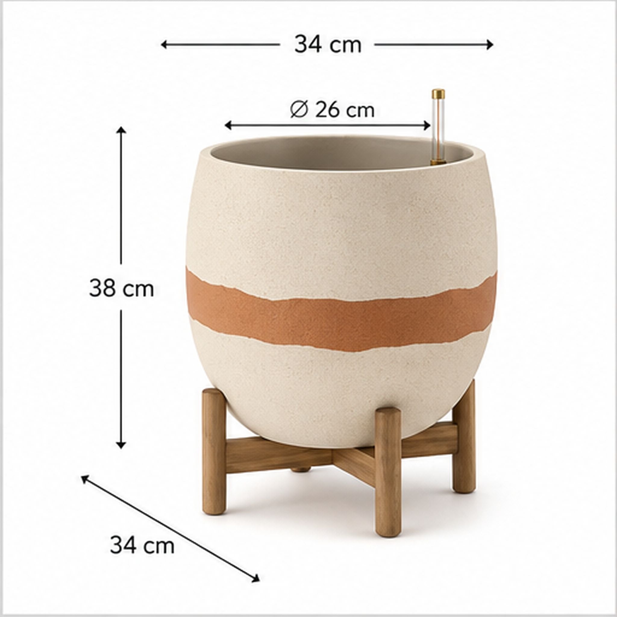 Cache-pot Horizon – Cache-pot décoratif avec bac intérieur amovible