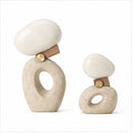 Cairn Clair Duo – Ensemble de deux sculptures d’équilibre minérales
