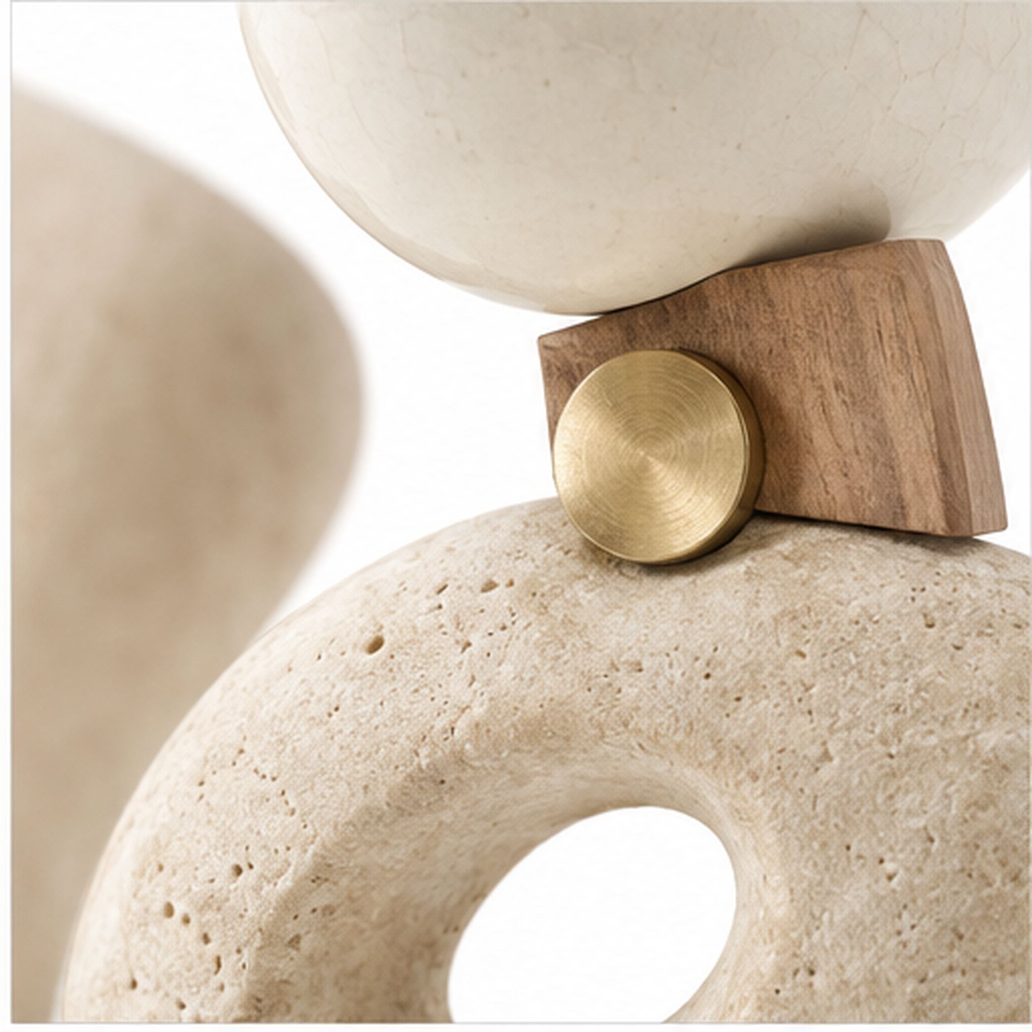Cairn Clair Duo – Ensemble de deux sculptures d’équilibre minérales