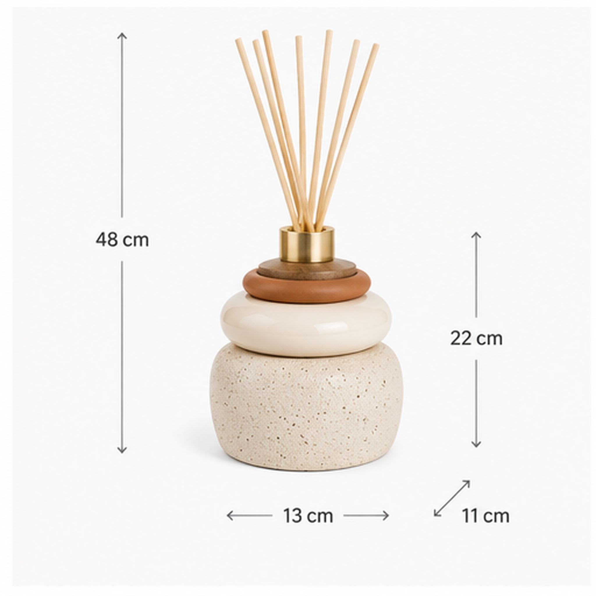 Diffuseur Brume Pierre – Vase diffuseur à bâtonnets en céramique