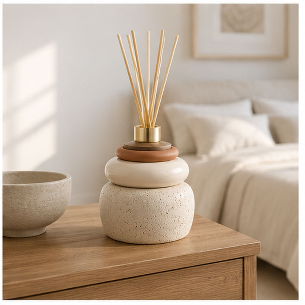 Diffuseur Brume Pierre – Vase diffuseur à bâtonnets en céramique