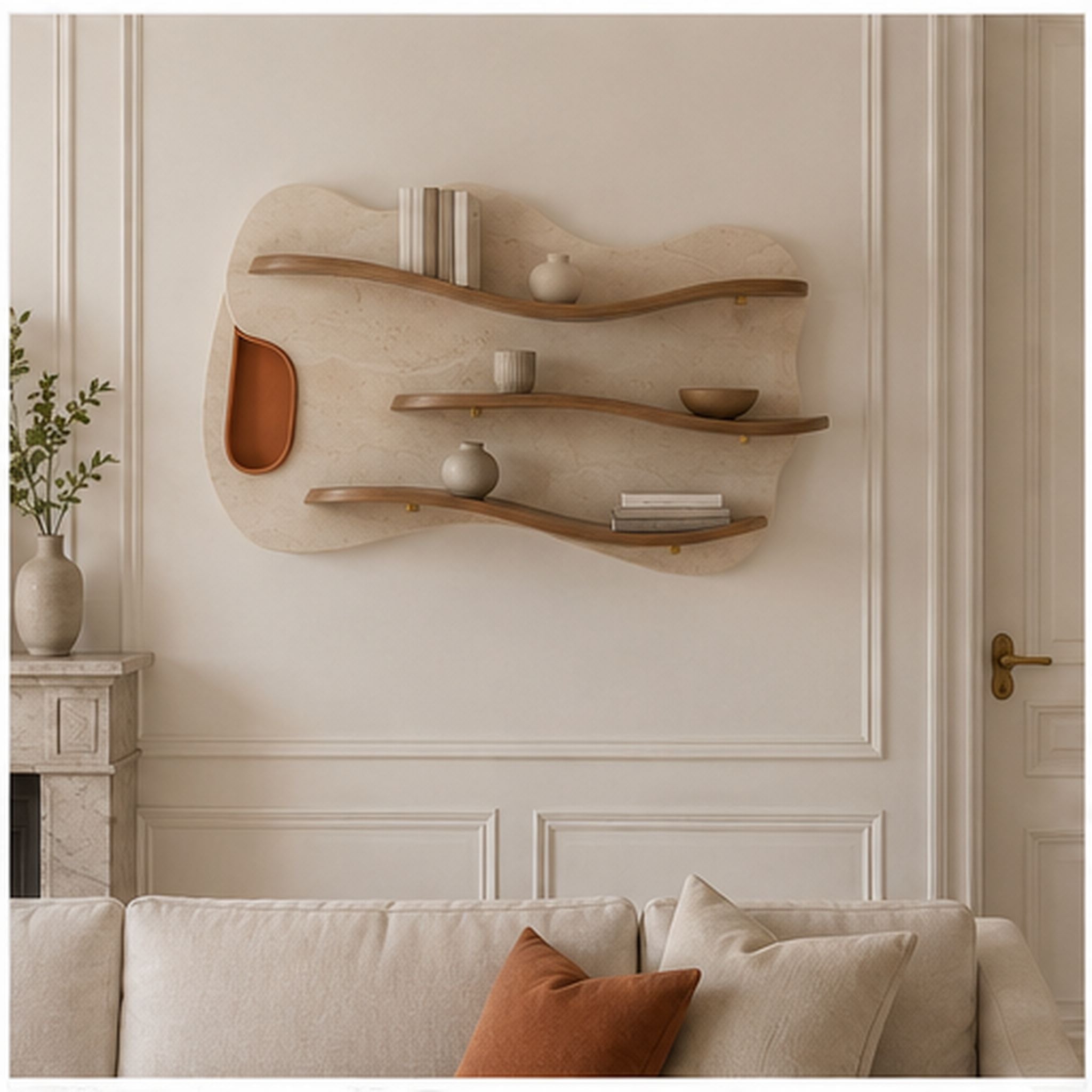 Étagère Onde – Composition murale décorative avec trois tablettes