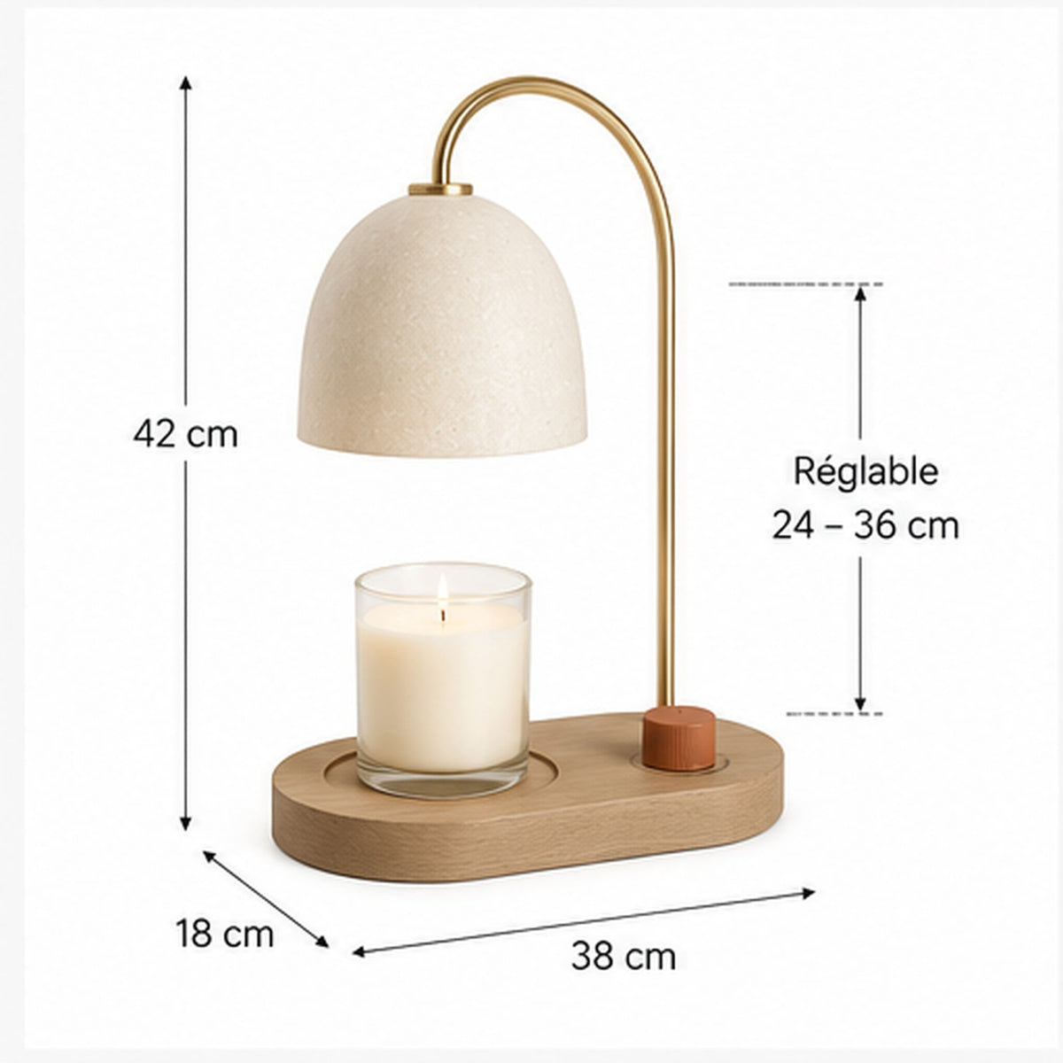 Lampe Aube – Lampe chauffe-bougie réglable à lumière douce