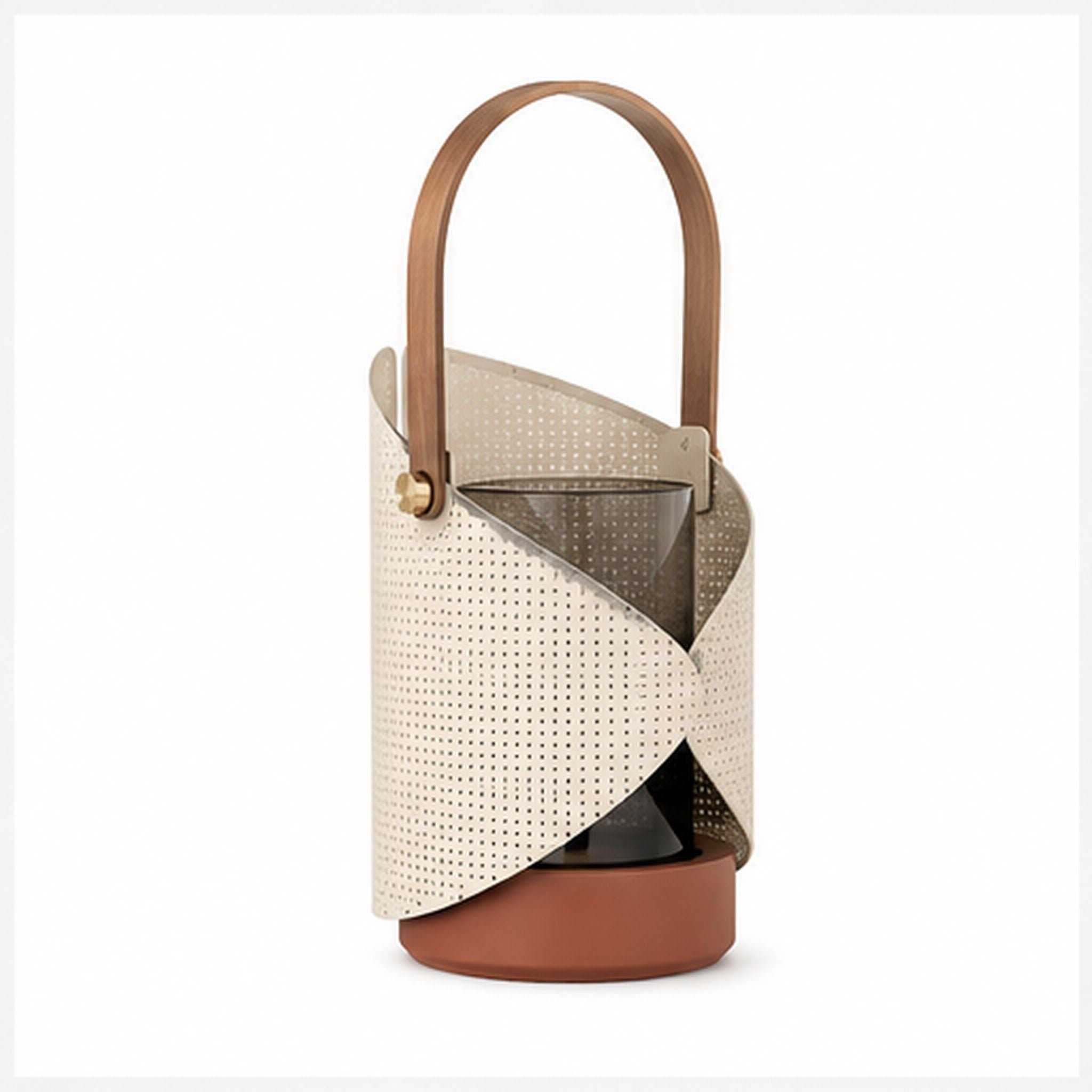 Lanterne Voile – Lanterne décorative en métal perforé et verre fumé