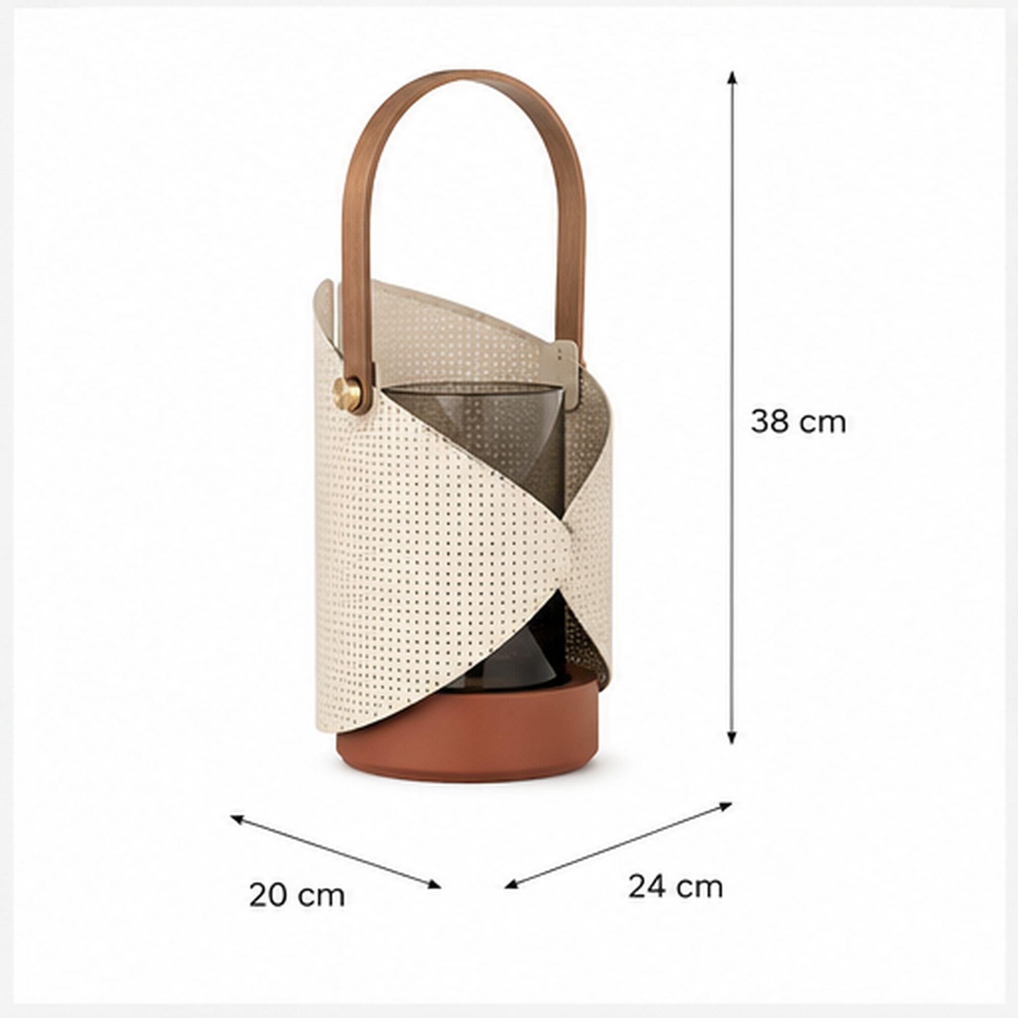 Lanterne Voile – Lanterne décorative en métal perforé et verre fumé