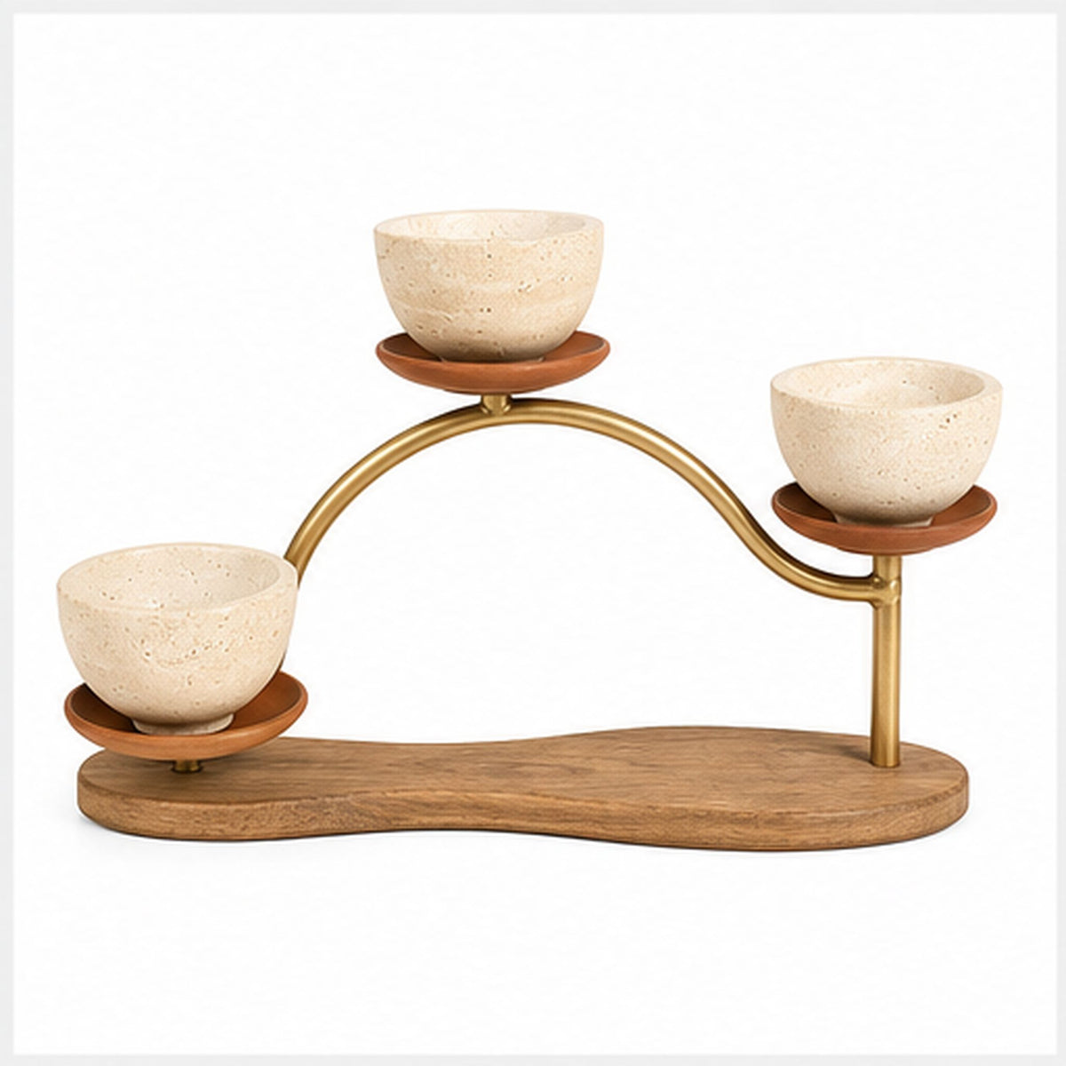 Lueur Arc Trio – Bougeoir sculptural pour trois chandelles