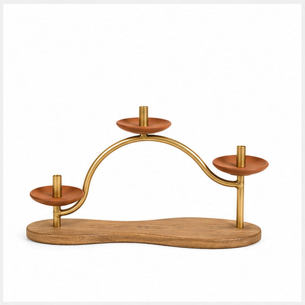 Lueur Arc Trio – Bougeoir sculptural pour trois chandelles