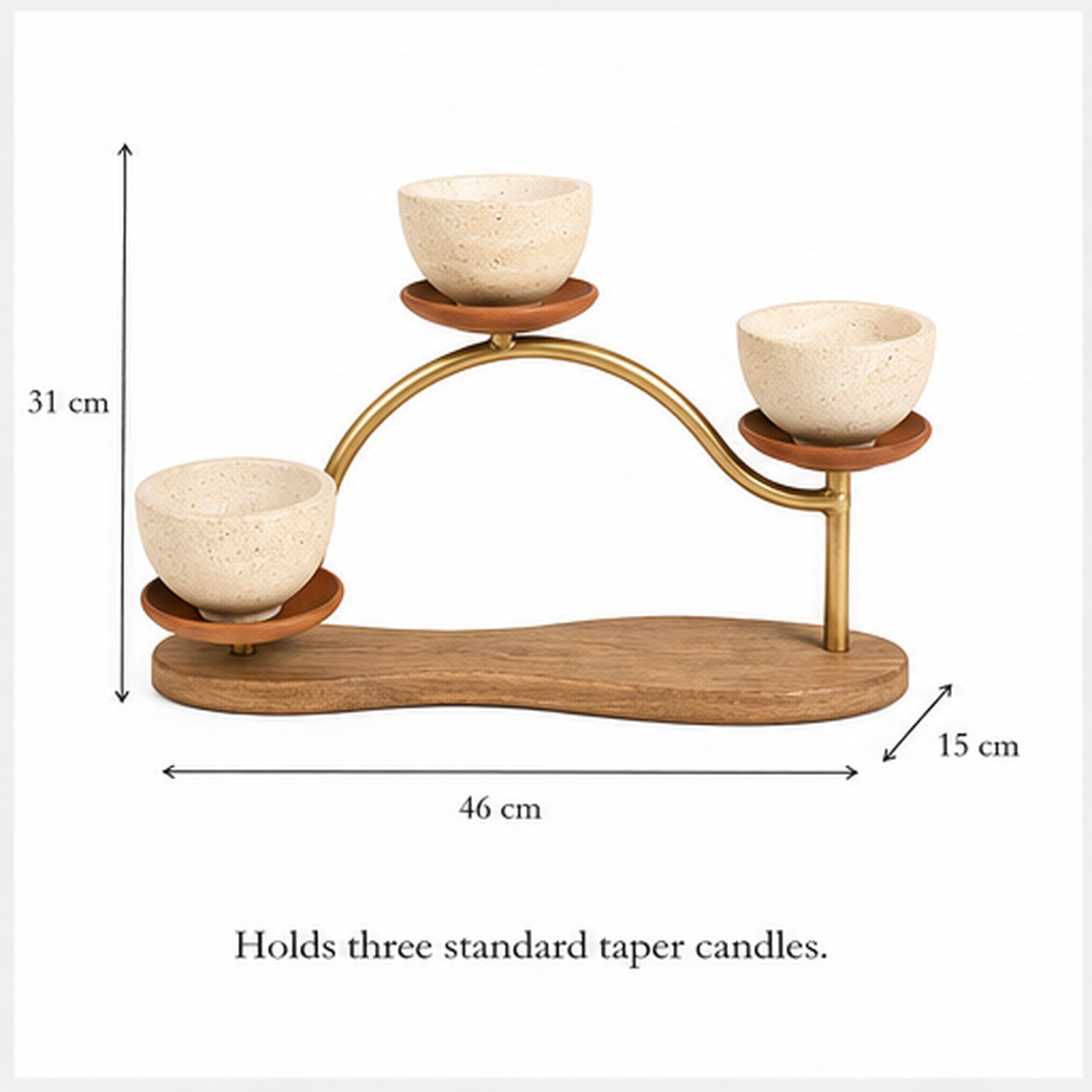 Lueur Arc Trio – Bougeoir sculptural pour trois chandelles