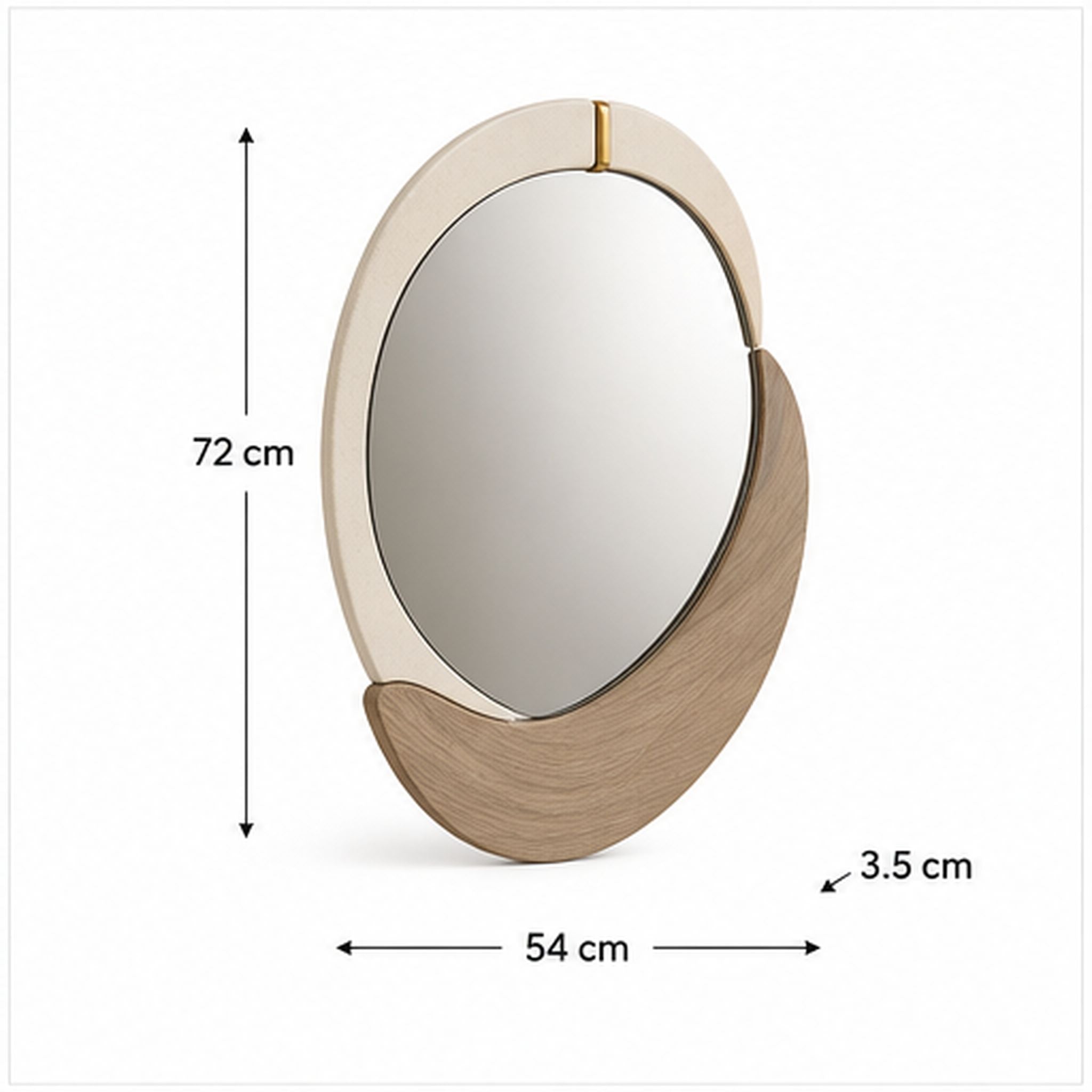 Miroir Halo Rivage – Miroir mural asymétrique à double croissant