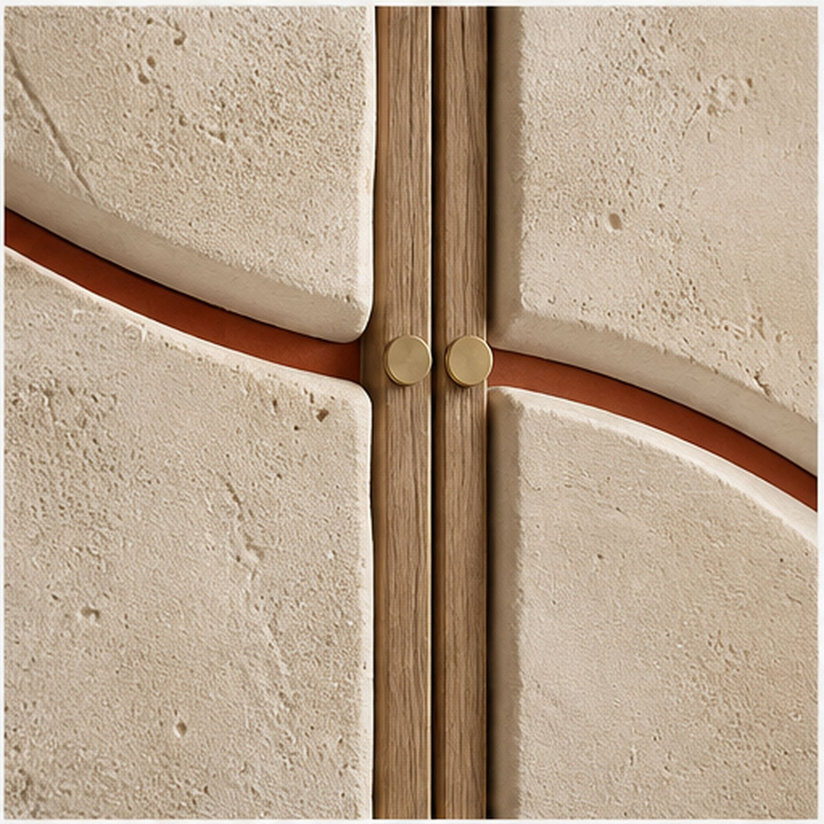 Relief Dune Calcaire – Triptyque mural texturé avec cadres en bois