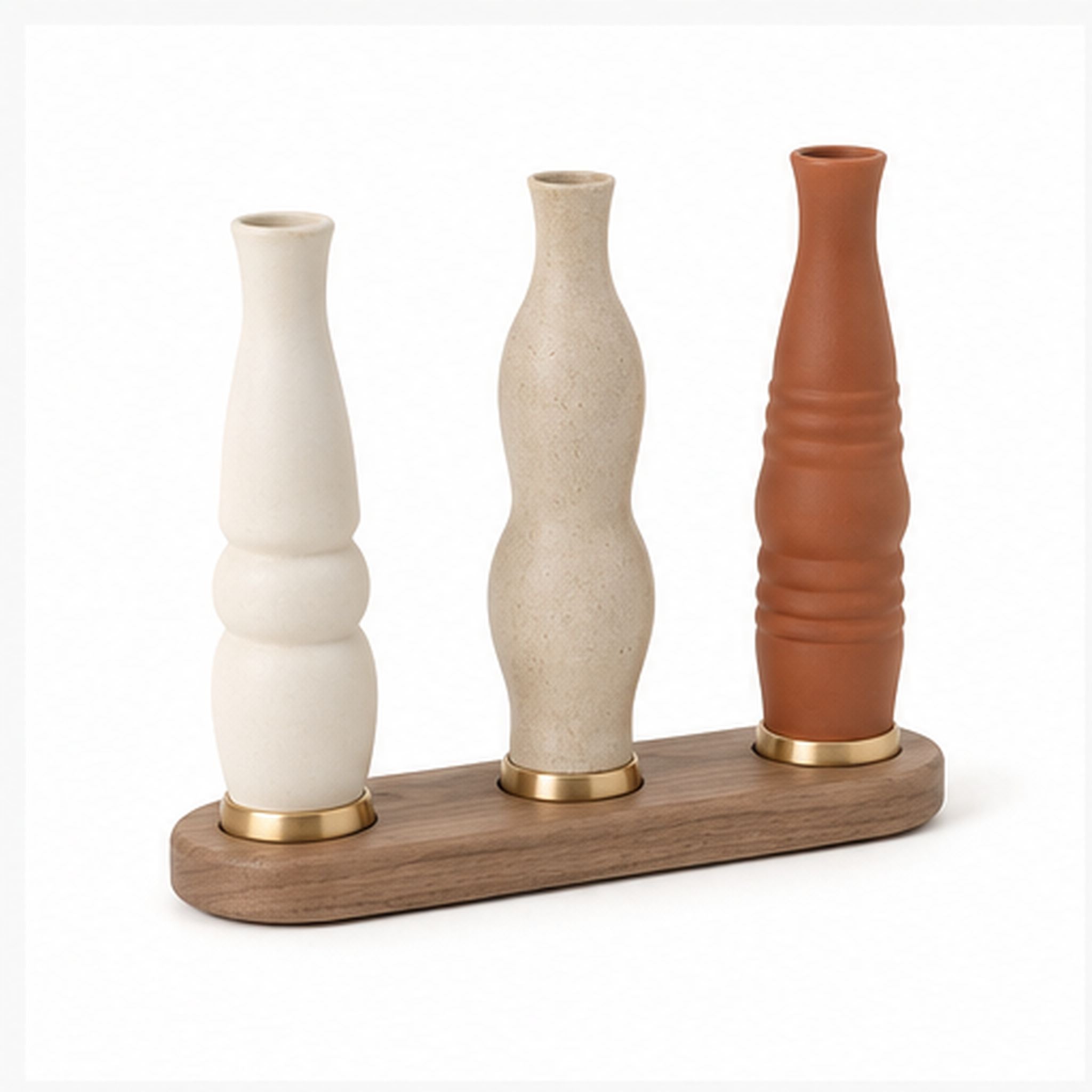 Soliflore Rythme Trio – Ensemble de trois petits vases sur base