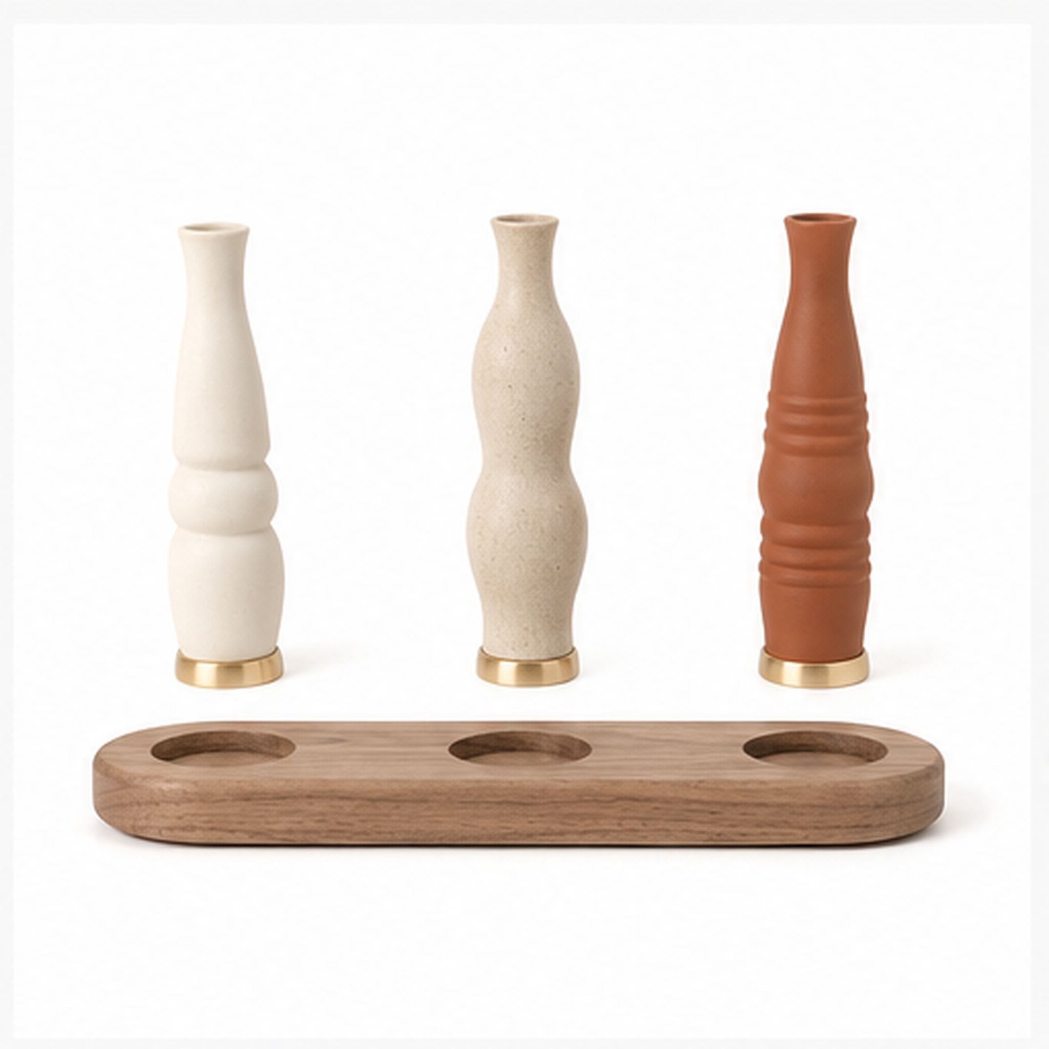 Soliflore Rythme Trio – Ensemble de trois petits vases sur base