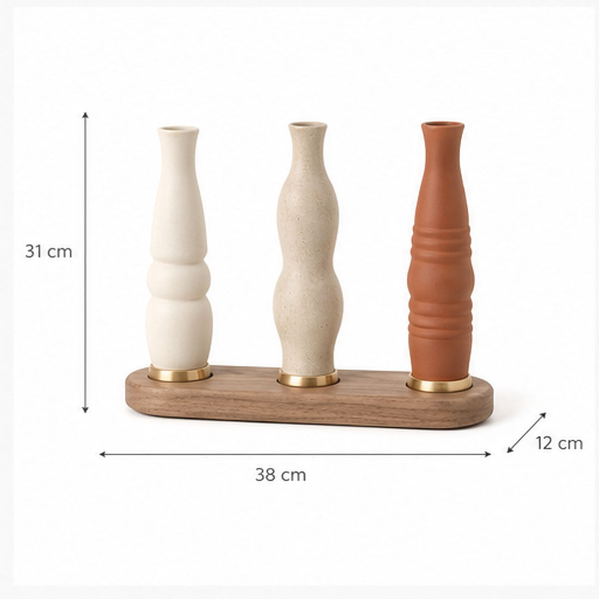 Soliflore Rythme Trio – Ensemble de trois petits vases sur base