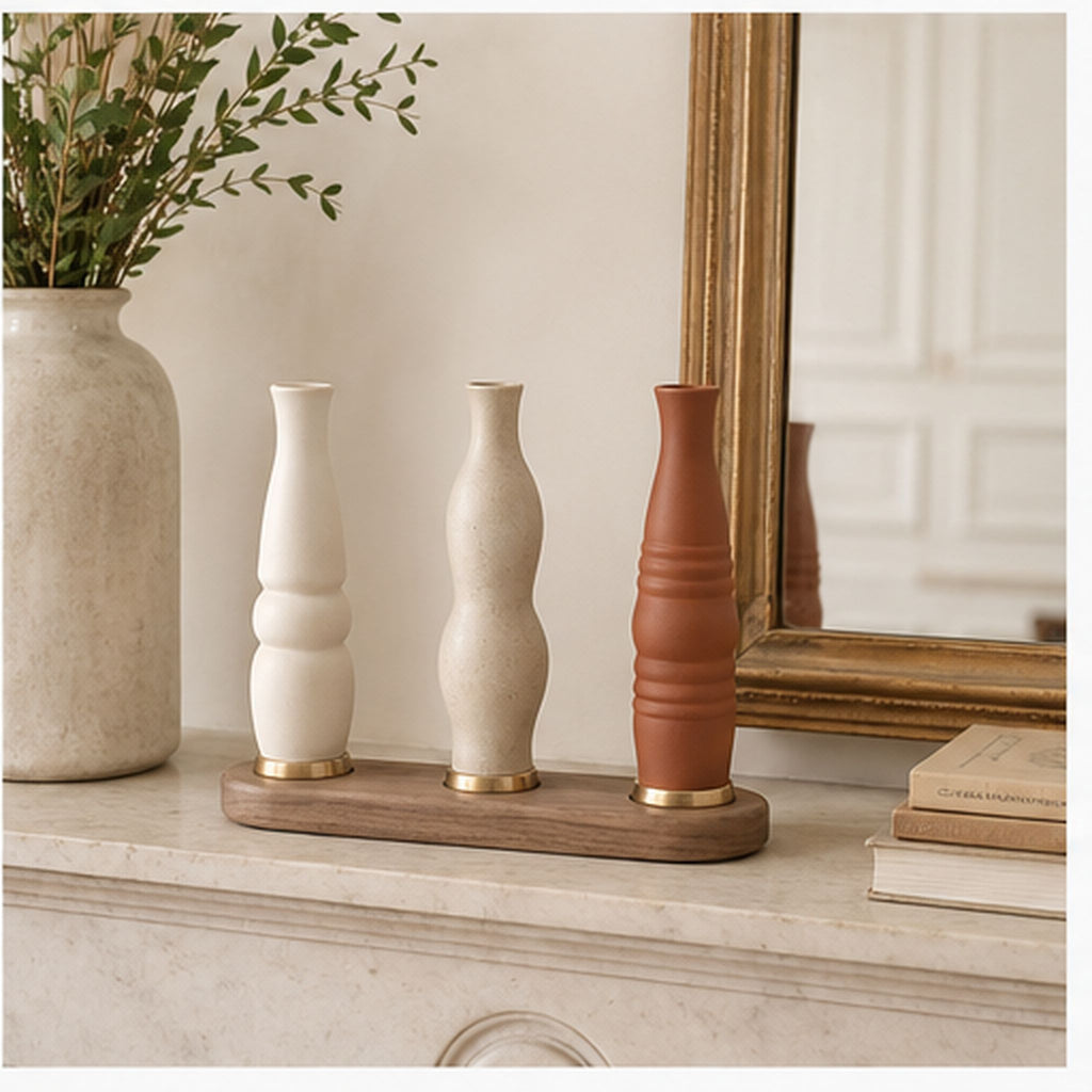 Soliflore Rythme Trio – Ensemble de trois petits vases sur base