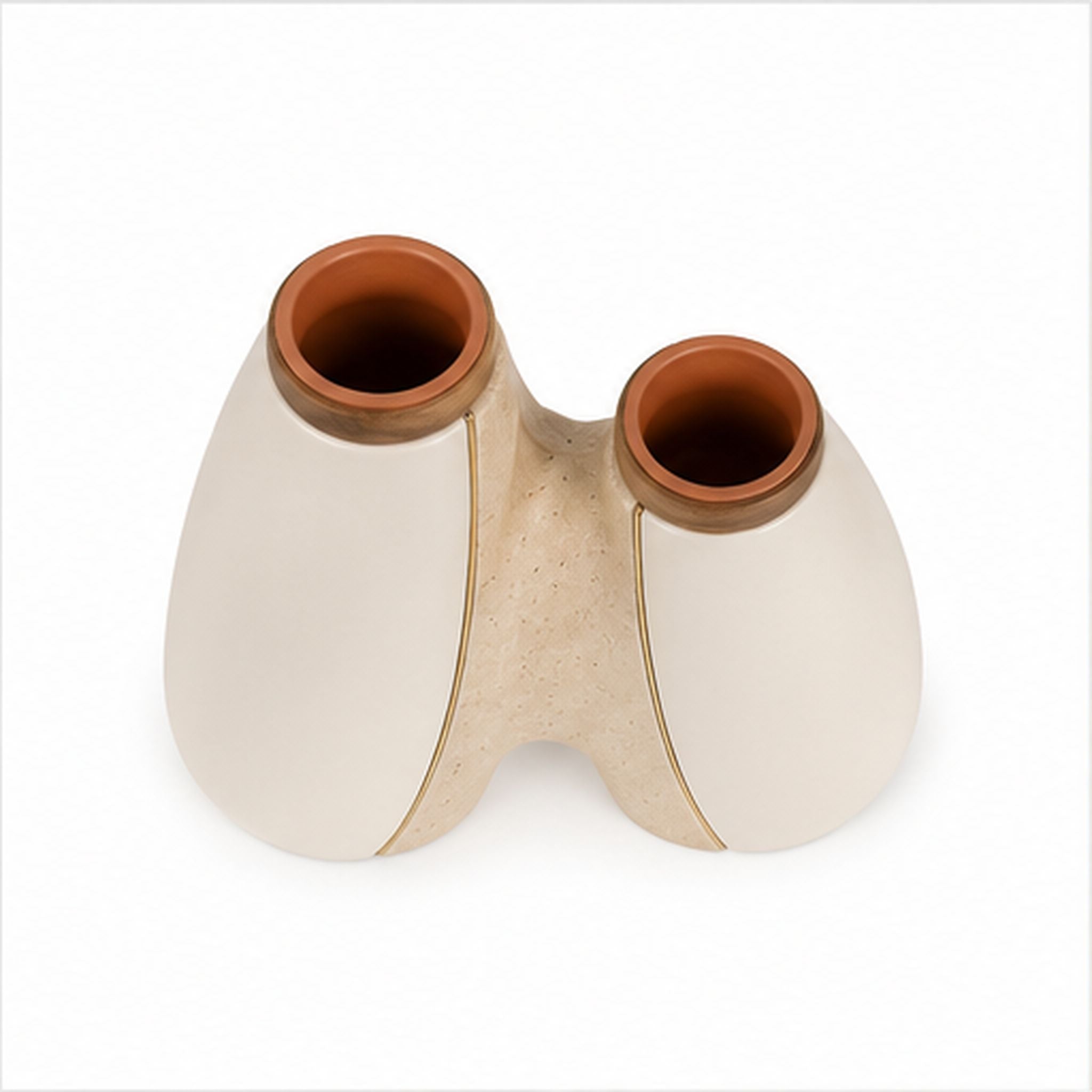 Vase Sillage Double – Vase sculptural à deux compartiments