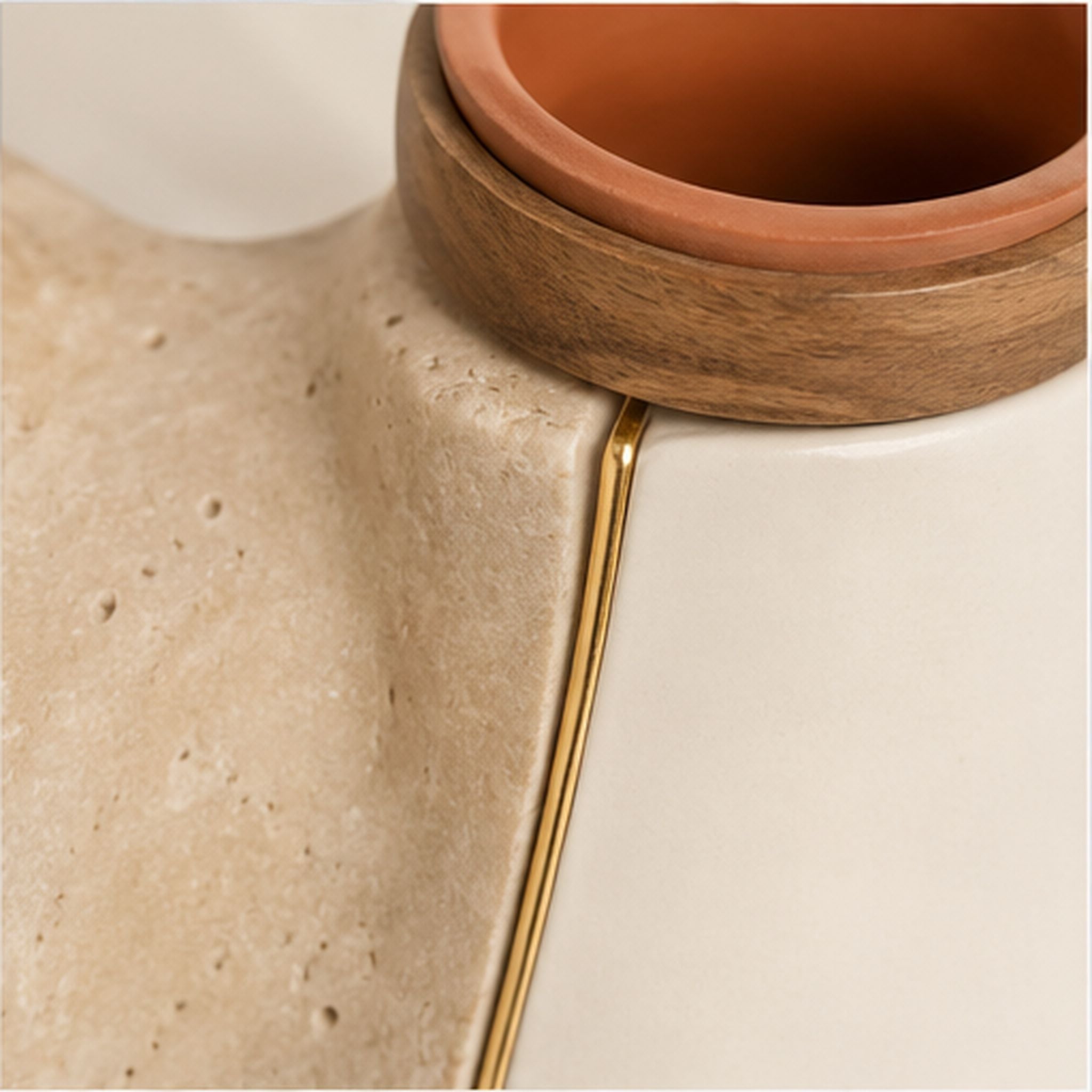 Vase Sillage Double – Vase sculptural à deux compartiments